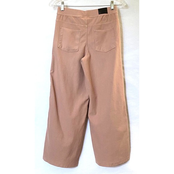Zara Pants Women's Junior Size 11 - 12 Mauve Pink Wide Leg Crop Stretchy Pull On - Picture 3 of 16